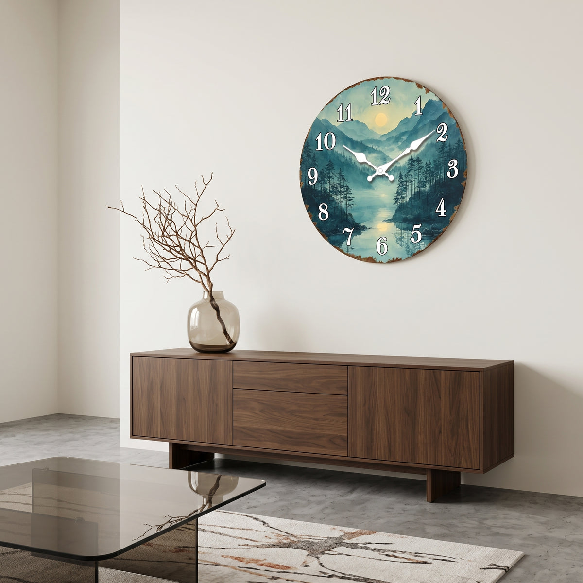 Horloge Murale Moderne Chiffres Créatifs en MDF, Silencieuse et Épurée – Numéa