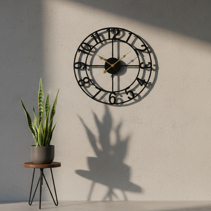 Horloge Murale Industrielle Ronde en Métal Vintage, Silencieuse et Décorative Grand Format – Ferrano