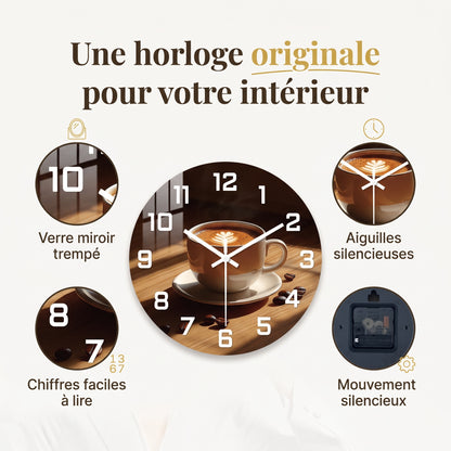 Horloge Murale Originale Tasse à Café Silencieuse – Baristéa