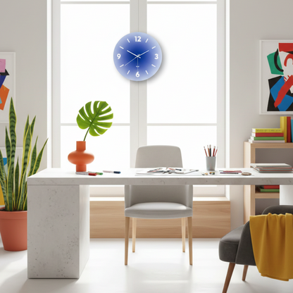 Horloge Murale Design en Verre avec Motif Abstrait, Analogique et Silencieuse – MOMO