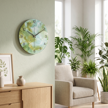 Horloge Murale Design Marbre en Métal, Silencieuse et Élégante – Marbrivo