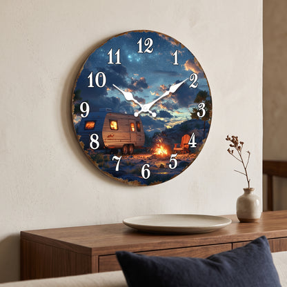 Horloge Murale Originale Camping-Car Nuit Étoilée, Silencieuse – Roulotta