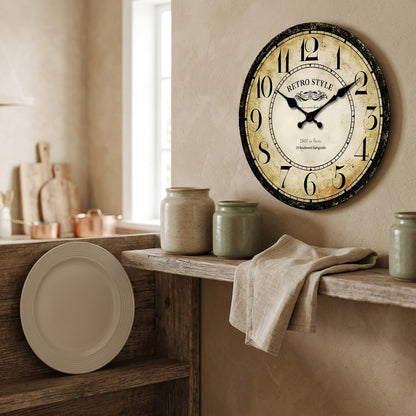 Horloge Murale Vintage Signée Horloger Parisien, Silencieuse – Montmarta