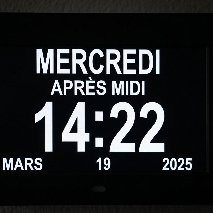 Horloge Numérique LED Calendrier Multilingue avec 12 Alarmes & Télécommande – Calendra