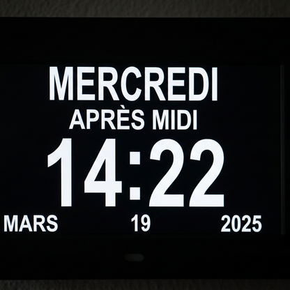 Réveil LED Calendrier Multilingue avec 12 Alarmes et Télécommande – Calendra