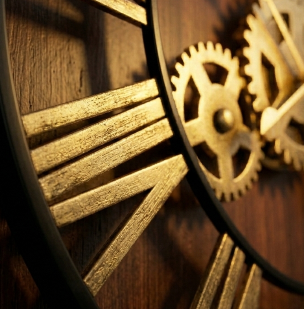 Horloge Murale Dorée Chic à Chiffres Romains  – Aurelia