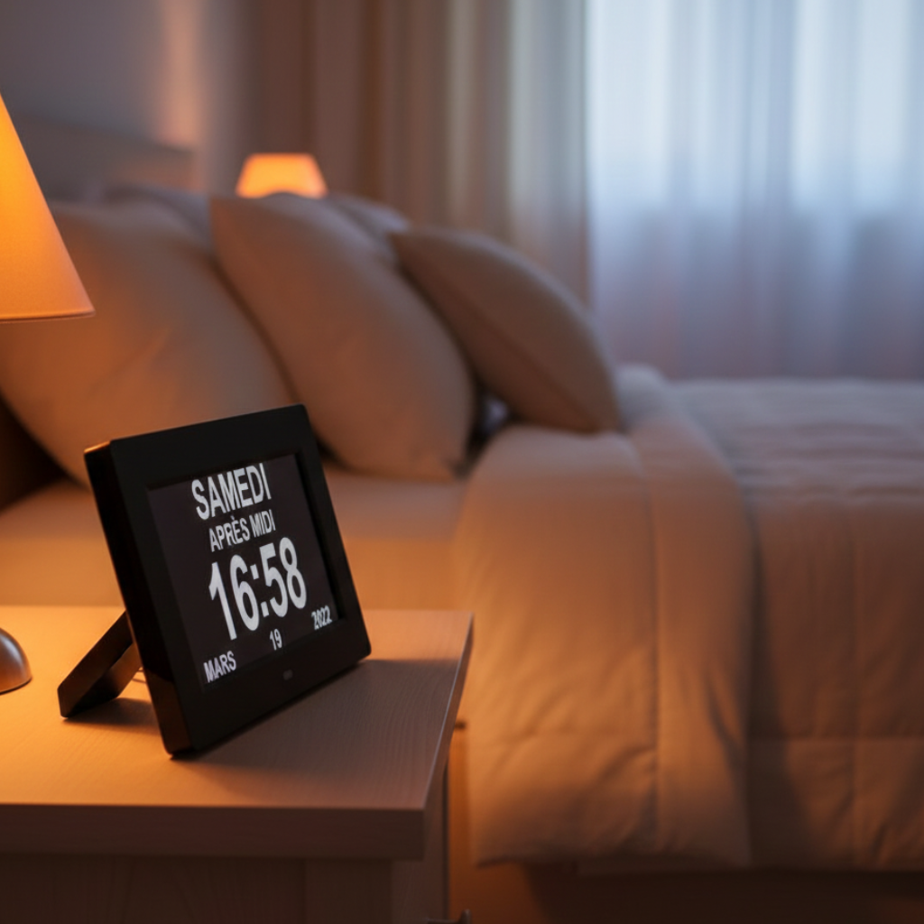 Horloge Numérique LED Calendrier Multilingue avec 12 Alarmes & Télécommande – Calendra
