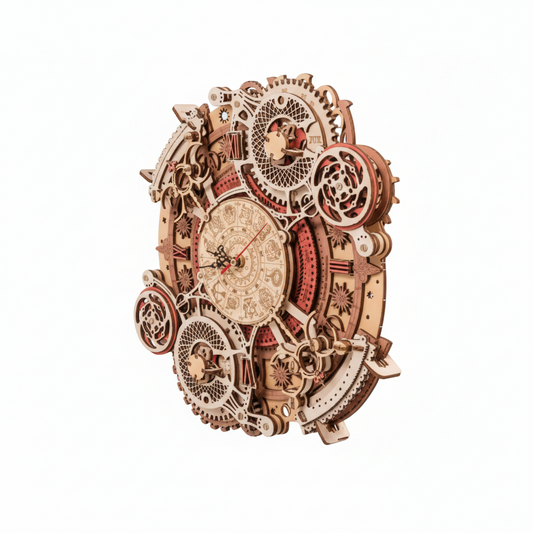 Horloge murale DIY en bois steampunk à assembler - zodiaque