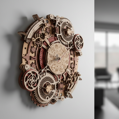 Horloge Originale DIY en Bois Steampunk à Assembler – Zodiaque