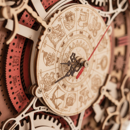 Horloge Originale DIY en Bois Steampunk à Assembler – Zodiaque