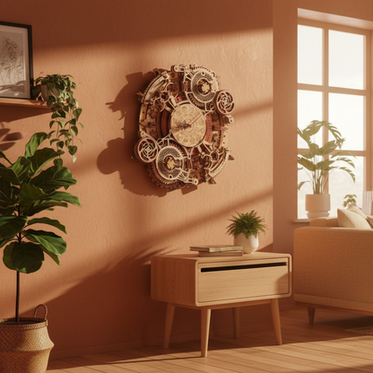 Horloge Originale DIY en Bois Steampunk à Assembler – Zodiaque