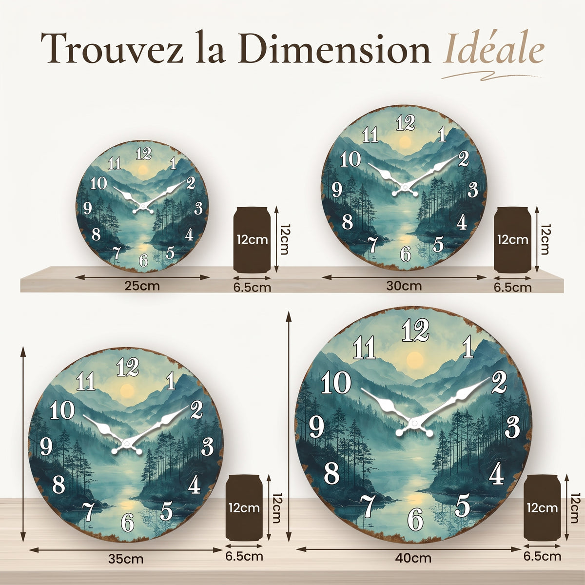 Horloge Murale Moderne Chiffres Créatifs en MDF, Silencieuse et Épurée – Numéa