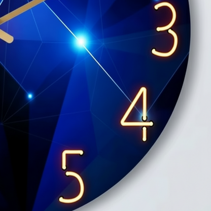 Horloge Murale Design Géométrique en Verre Trempé, Analogique et Silencieuse – Geonix