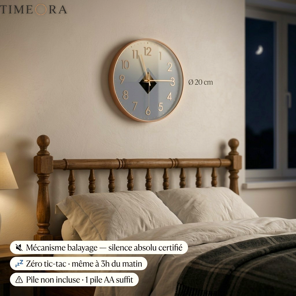Horloge murale design silencieuse sans tic-tac, analogique et murale – Oviva