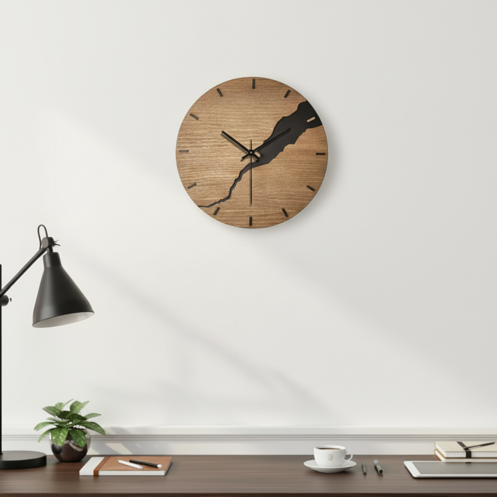 Horloge Murale en Verre et Cristal, Silencieuse et Décorative – Lignum