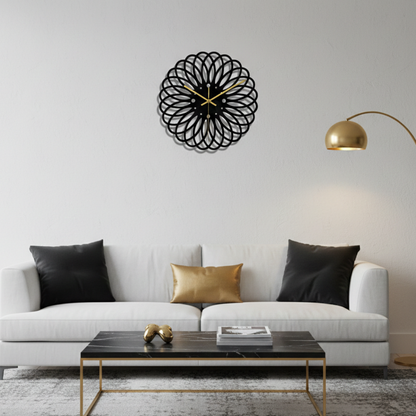 Horloge Murale Design Moderne en Acrylique Noir, Silencieuse et Décorative – Noreza