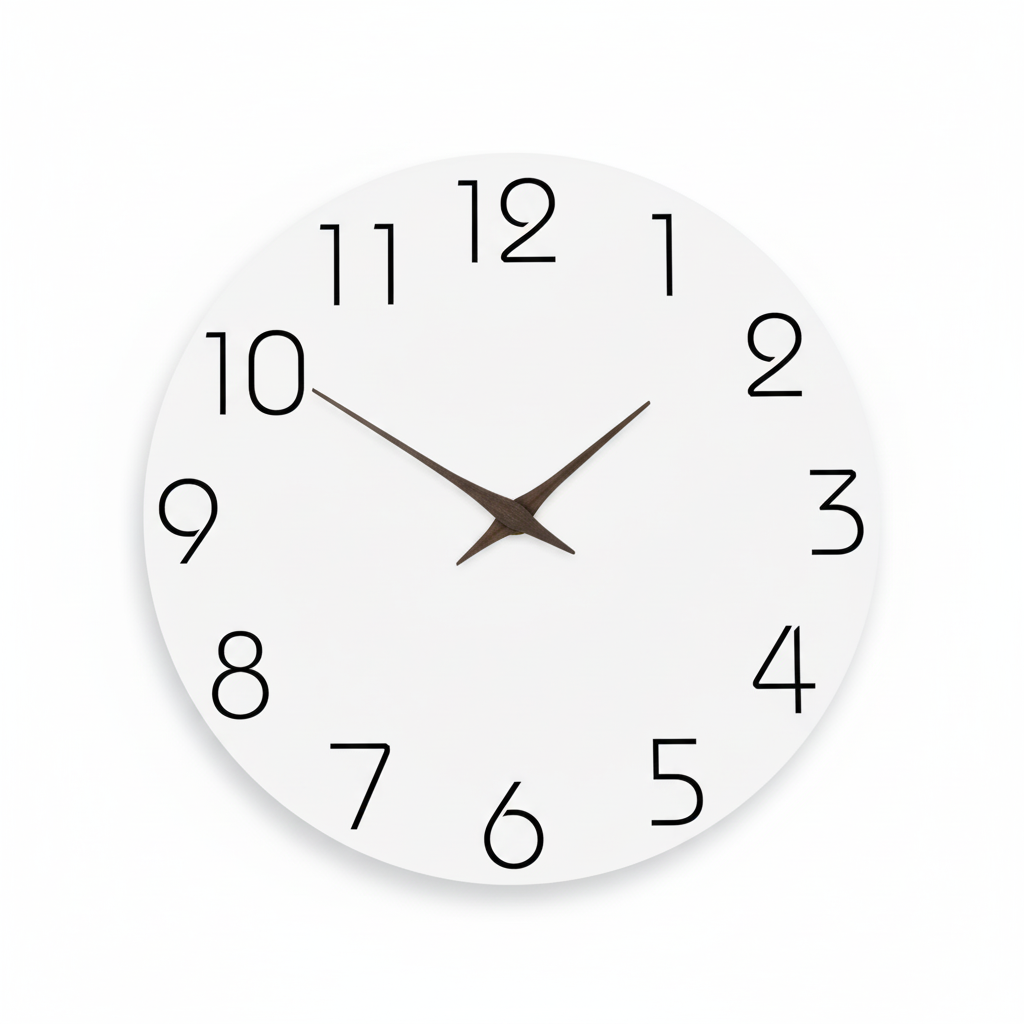 Horloge Murale Bois Blanc Design Élégante et Facile à Lire – Élégia