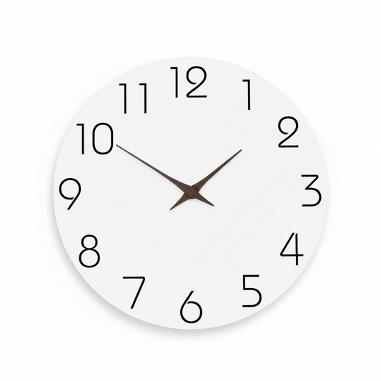 Horloge Murale Bois Blanc Design Élégante et Facile à Lire – Élégia