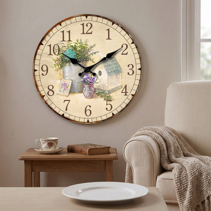 Horloge Vintage en Bois Provençal Lavande, Silencieuse – Lavandéa