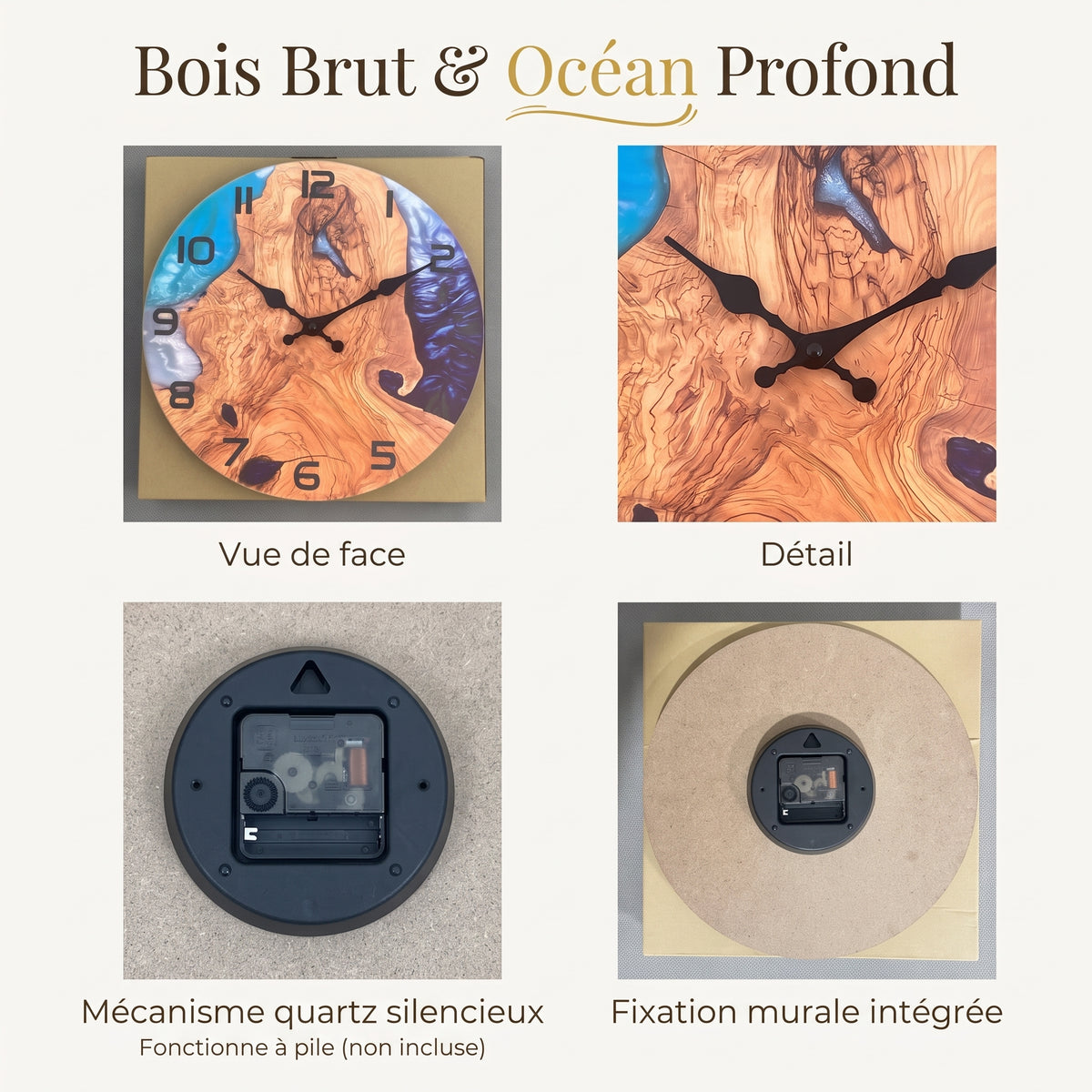 Horloge Murale Originale Motif Montagne Artistique, Silencieuse – Altavia