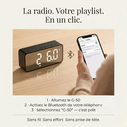 Réveil avec Enceinte Bluetooth Portable et Audio Véhicule – EchoRise Mini