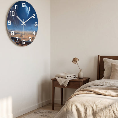 Horloge Murale Originale Désert Lunaire en MDF, Sublime et Décorative – Lunaria
