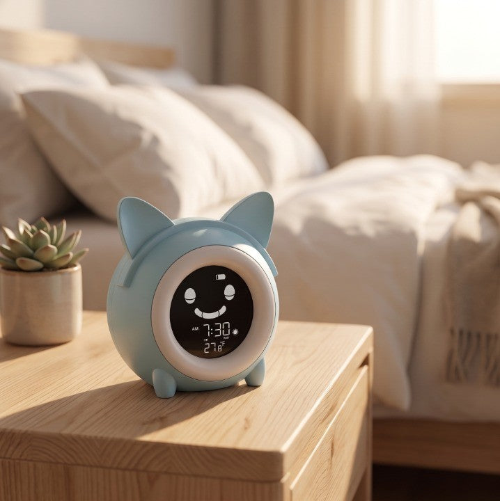 Réveil Enfant Tactile LED avec Affichage Température, Rechargeable – Tempéo