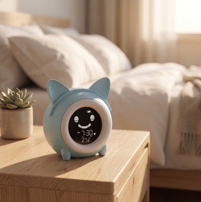 Réveil Enfant Tactile LED avec Affichage Température, Rechargeable – Tempéo