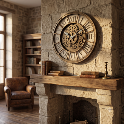 Horloge Murale Industrielle À Engrenages Style Steampunk, Silencieuse et Spectaculaire – Engrena