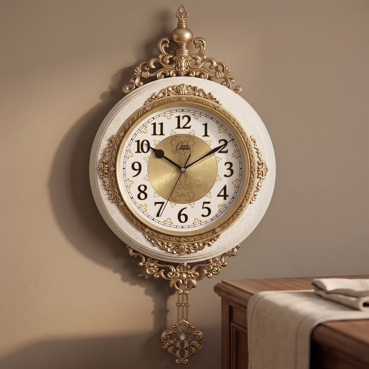 Horloge Murale Vintage Européenne Rétro avec Balancier, Silencieuse et Décorative – Auvedian
