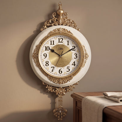 Horloge Murale Vintage Européenne Rétro avec Balancier, Silencieuse et Décorative – Auvedian