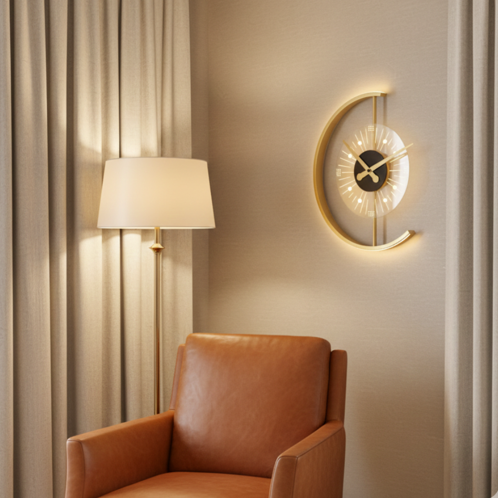 horloge murale LED design moderne effet horloge lumineuse, décorative et élégante – Zelyon