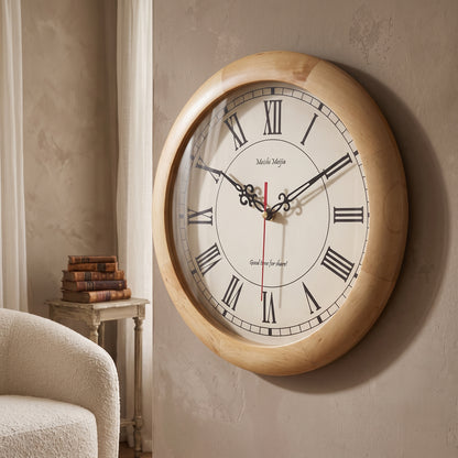 Horloge Murale Vintage Japonaise en Bois Massif, Silencieuse et Épurée – Nozomi