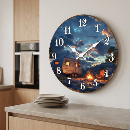 Horloge Murale Originale Camping-Car Nuit Étoilée, Silencieuse – Roulotta