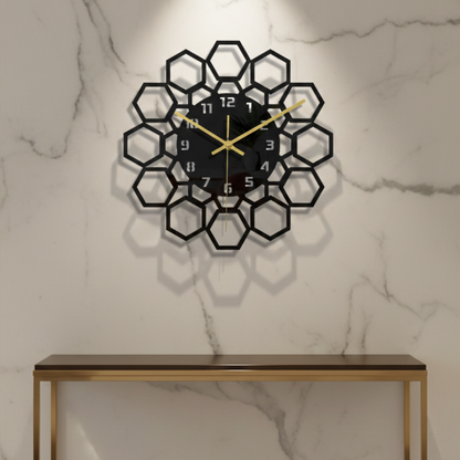 Horloge Murale Design Moderne en Acrylique Noir, Silencieuse et Décorative – Noreza