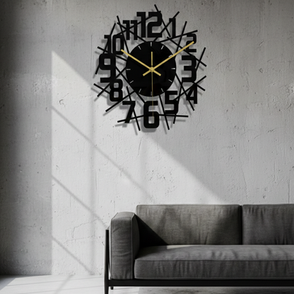Horloge Murale Design Moderne en Acrylique Noir, Silencieuse et Décorative – Noreza
