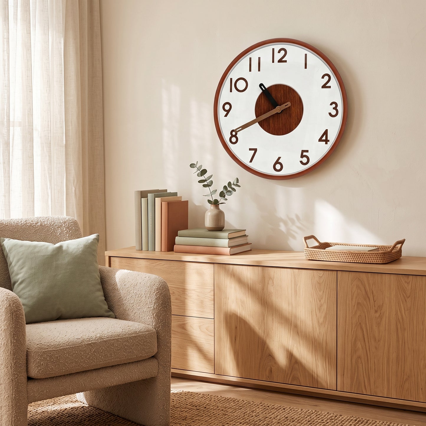 Horloge Murale en Bambou Naturel, Silencieuse et Facile à Lire – Bambusa