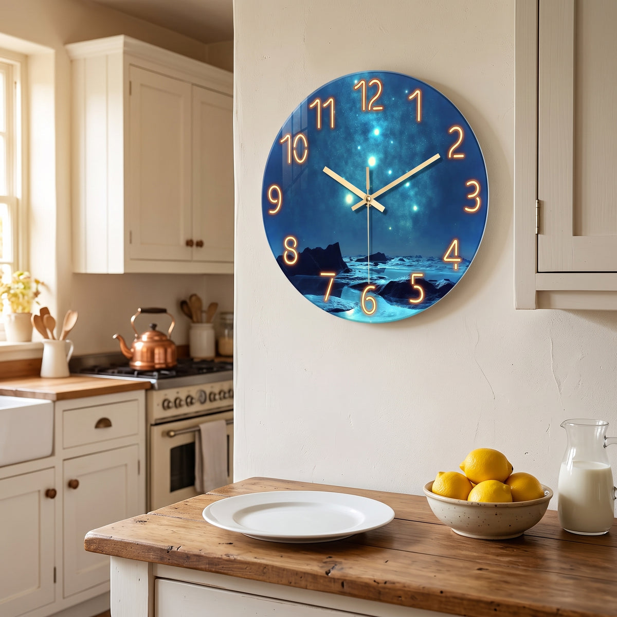 Horloge Murale Originale en Verre, Silencieuse – Cristalyne