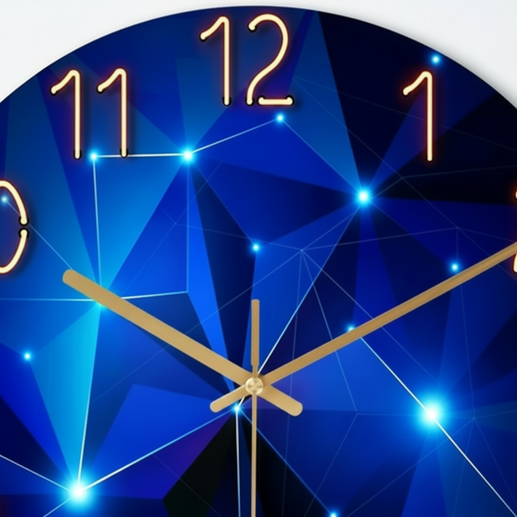 Horloge murale design géométrique en verre trempé, analogique et silencieuse – Geonix
