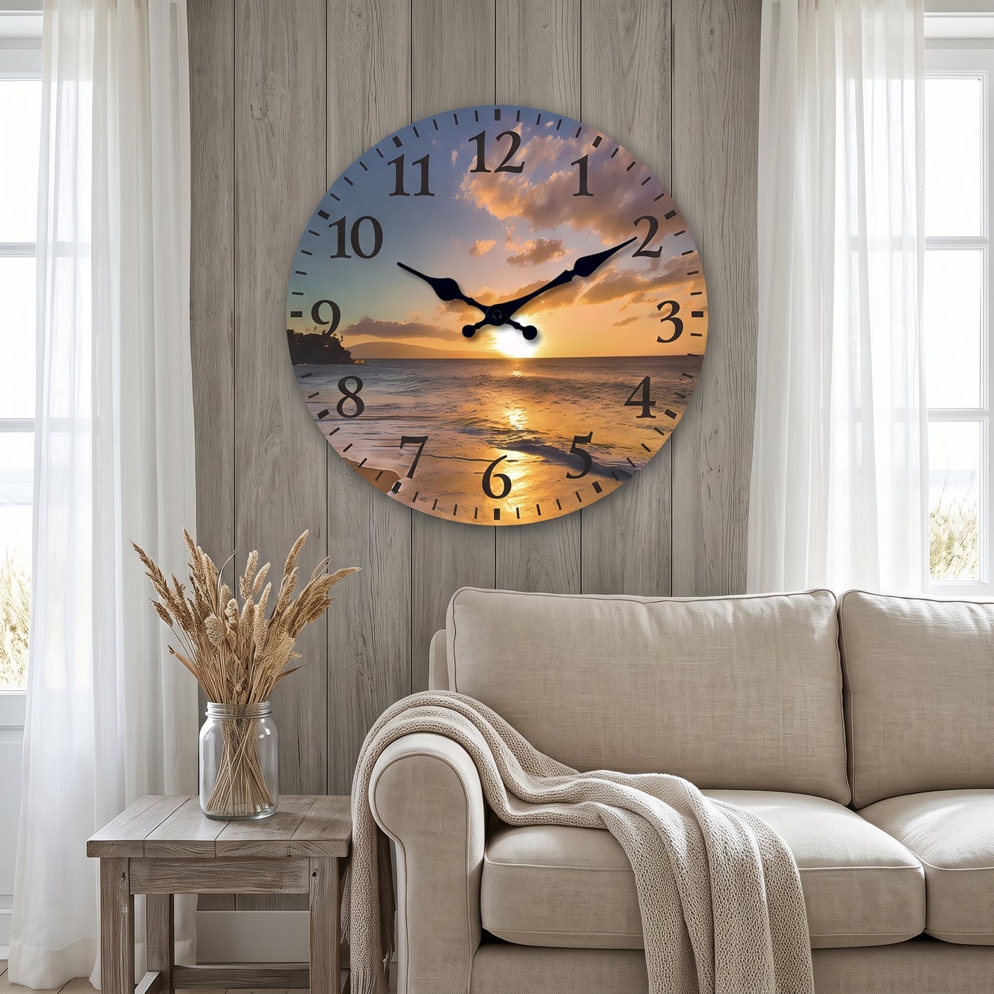 Horloge Murale Design Motif Bois en Bambou, Silencieuse et Multi-Espaces – Naturelo