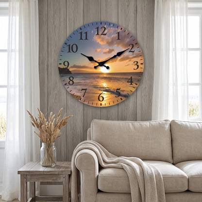 Horloge Murale Design Motif Bois en Bambou, Silencieuse et Multi-Espaces – Naturelo