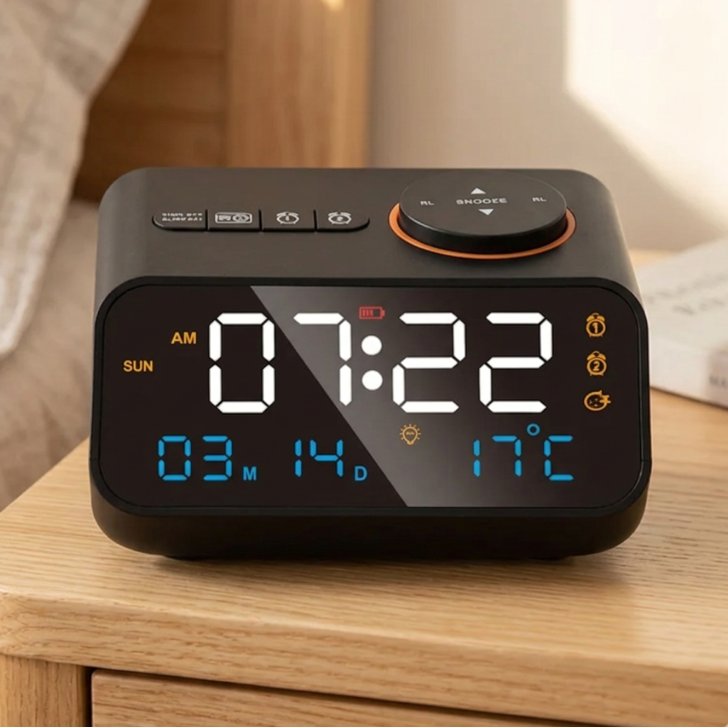 horloge Numérique LED avec Radio FM et Snooze – Novyx