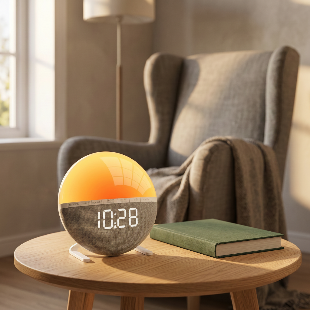 Réveil Lumineux Enfant et Adulte, Simulation Lever de Soleil, 9 Couleurs et 7 Sons Naturels – Aurina