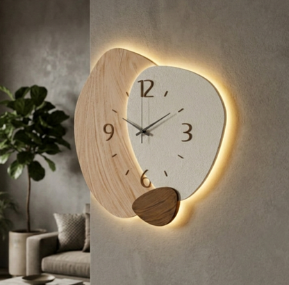 Horloge Murale Design LED Discrète pour Intérieur Moderne, Silencieuse – Solenne