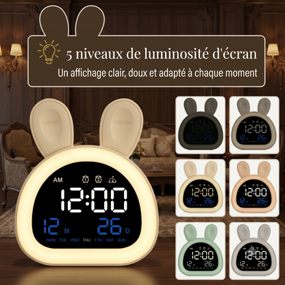 Réveil Enfant Veilleuse Multicolore avec Contrôle Vocal et Calendrier – Lumina