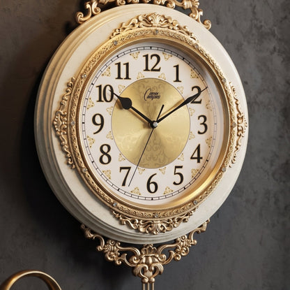 Horloge Murale Vintage Européenne Rétro avec Balancier, Silencieuse et Décorative – Auvedian