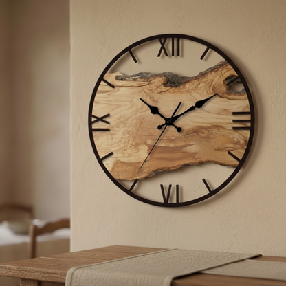 Horloge Murale Design Effet Bois Transparente, Silencieuse – Norévia
