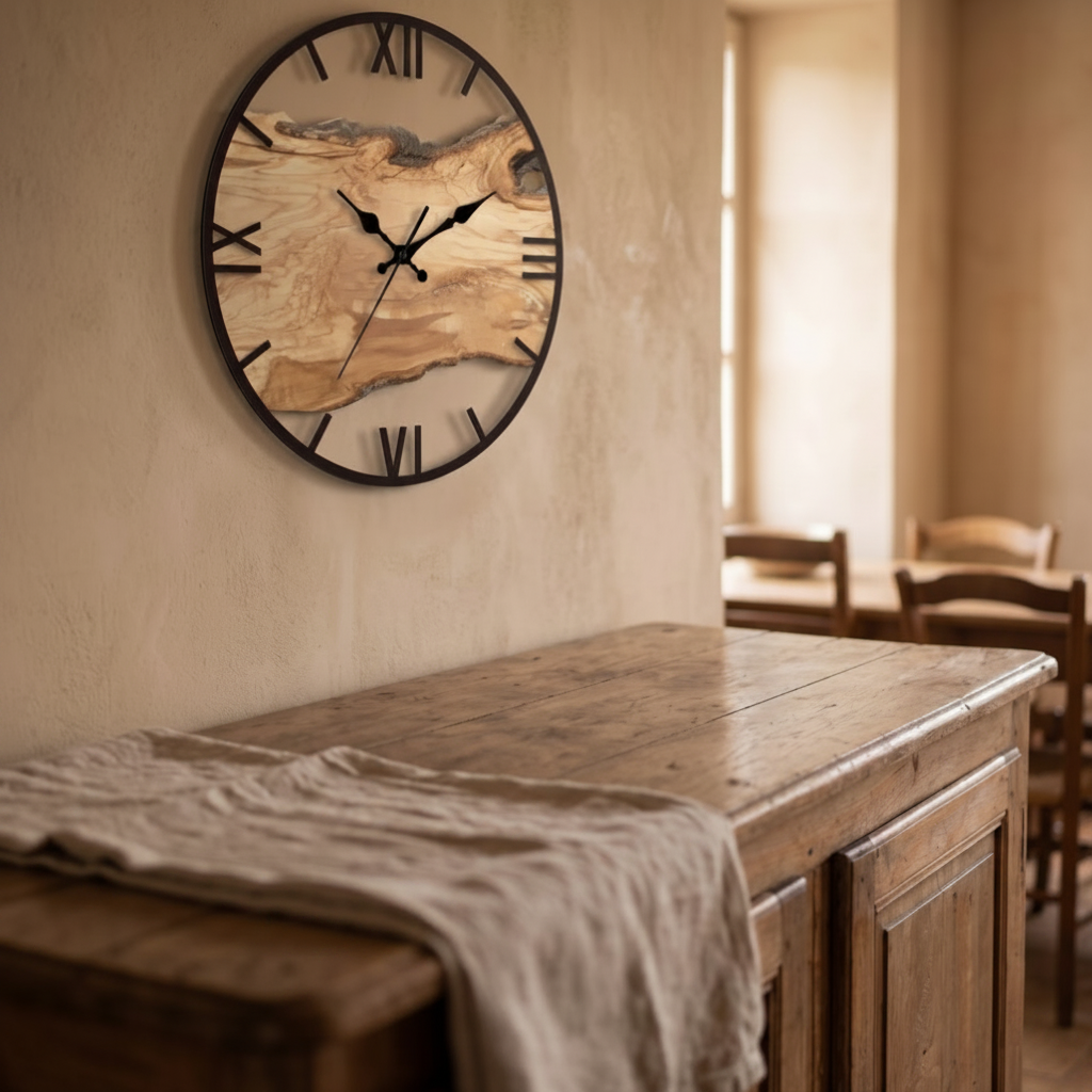 Horloge Murale Design Effet Bois Transparente, Silencieuse – Norévia