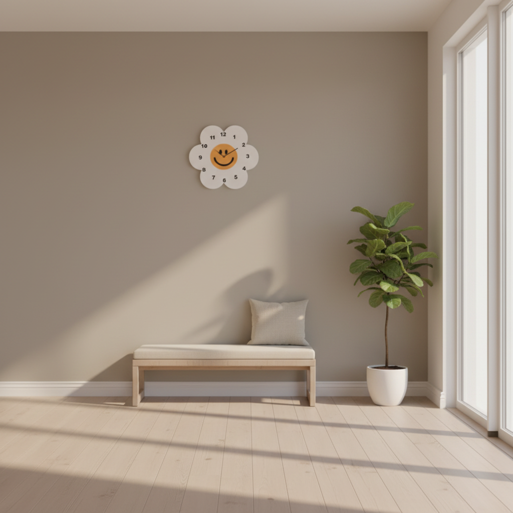 Horloge Murale Design Originale Tournesol Moderne en Acrylique, Silencieuse – Doxely