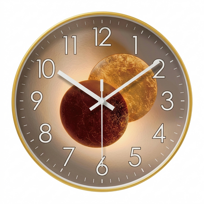 Horloge Murale Design Ronde en Verre et Cristal, Silencieuse et Épurée – Orion